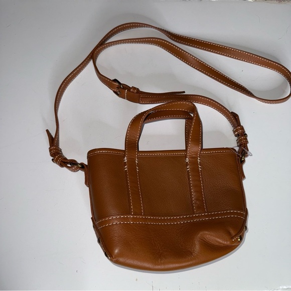 New J Crew Black Leather Mini Montauk Tote Crossbody Bag - Picture 1 of 8